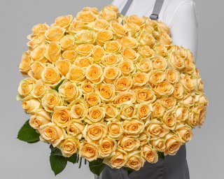 Букет из 101 кремовой розы 50-60 см (Россия) small - 2