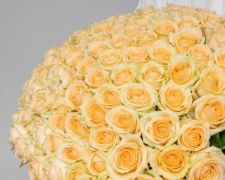 Букет из 101 кремовой розы 50-60 см (Россия) small - 4
