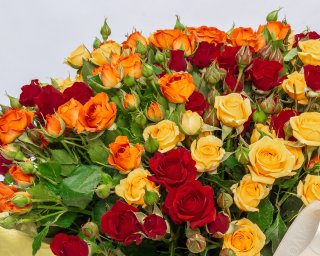 Букет из 19 высоких кустовых роз (Кения) 60-70 см в коробке  small - 4