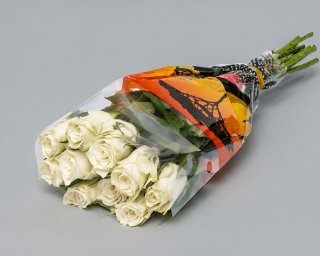 Пачка из 10 белых роз (Кения) 35-40 см  small - 2