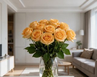 Пачка из 15 кремовых роз (Россия) 40 см small - 4