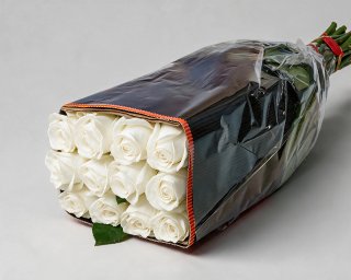 Пачка из 25 белых премиум роз (Эквадор) 40 см small - 2
