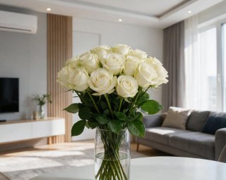 Пачка из 25 белых премиум роз (Эквадор) 40 см small - 4