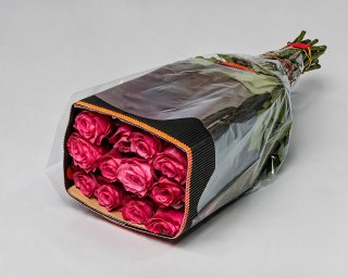 Пачка из 25 малиновых премиум роз (Эквадор) 40 см small - 2