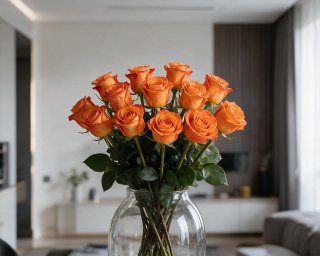 Пачка из 25 оранжевых премиум роз (Эквадор) 40 см small - 4