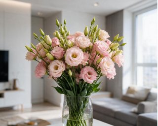 Пачка из 10 розовых эустом  small - 4