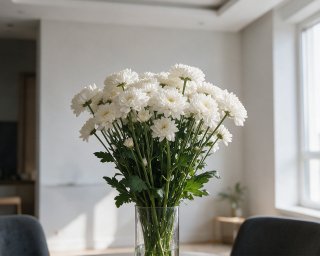 Пачка из 5 кустовых белых хризантем Балтика  small - 4