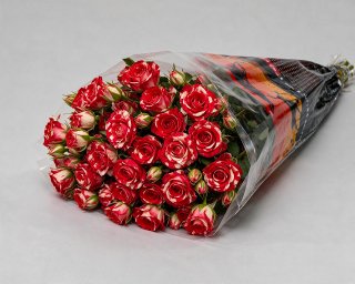 Пачка из 10 кустовых роз Файерворкс (Кения) 60-70 см  small - 2