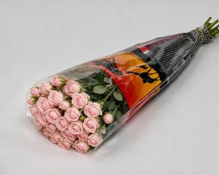 Пачка из 10 розовых кустовых роз (Кения) 60-70 см  small - 2