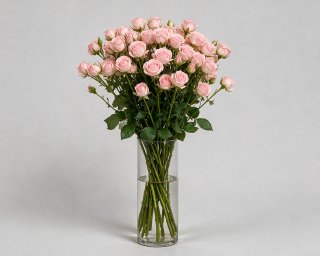 Пачка из 10 розовых кустовых роз (Кения) 60-70 см  small - 3