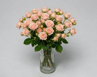 Пачка из 10 кремовых кустовых роз 40см (Кения)  small - 3