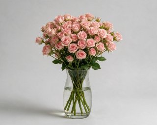 Пачка из 10 розовых кустовых роз 40см (Кения)  small - 3