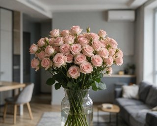 Пачка из 10 розовых кустовых роз 40см (Кения)  small - 4