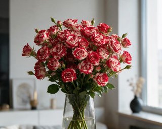 Пачка из 10 кустовых роз 40см (Кения) Файерворкс  small - 4