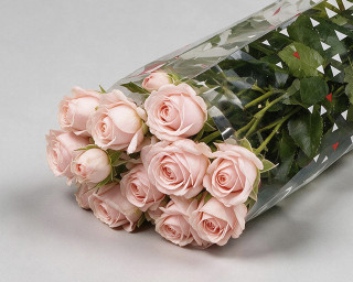 Пачка из 10 розовых кустовых роз 40см (Кения)  small - 1