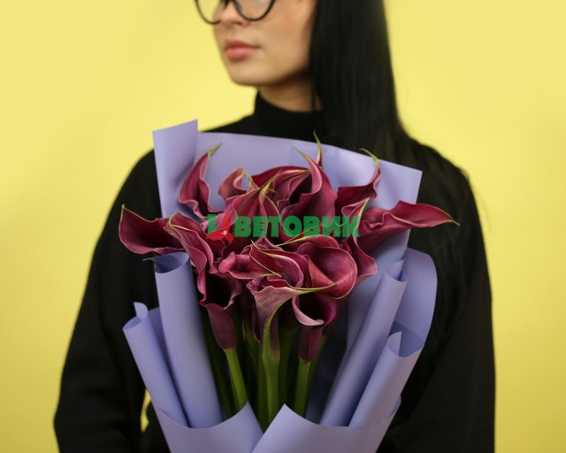 Букет из 19 калл в стильной упаковке  - 1