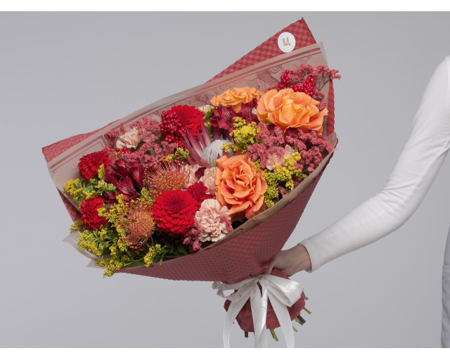 Букет цветов Янтарный всплеск  - 1